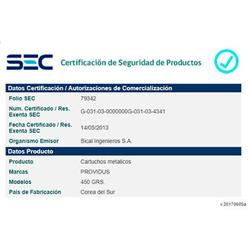 Cartucho de Gas Providus 450 g – Compatible con Karbo X1